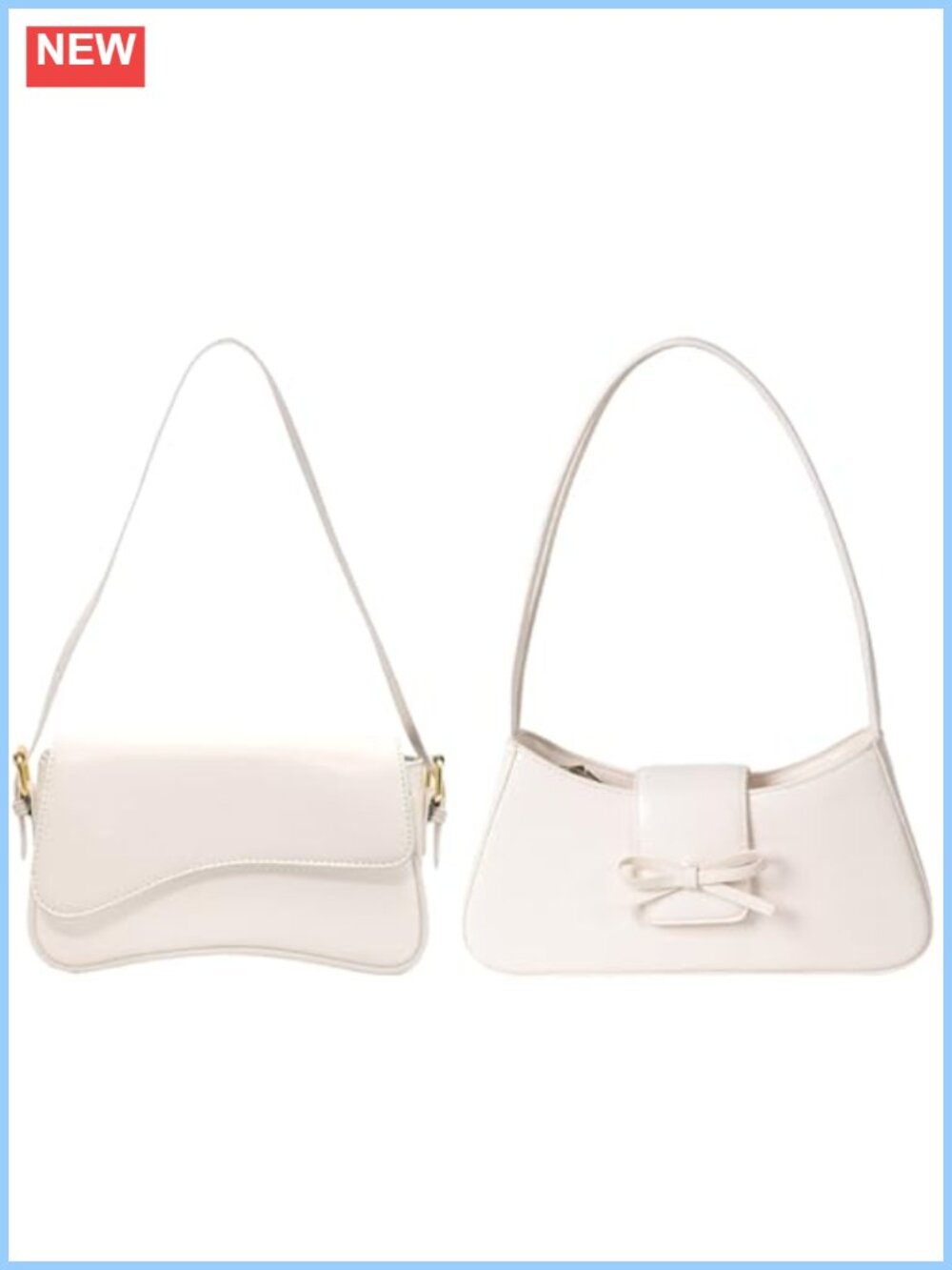 Y2K Shoulder Bag Bow Purse Fabric Strap Solid Pattern